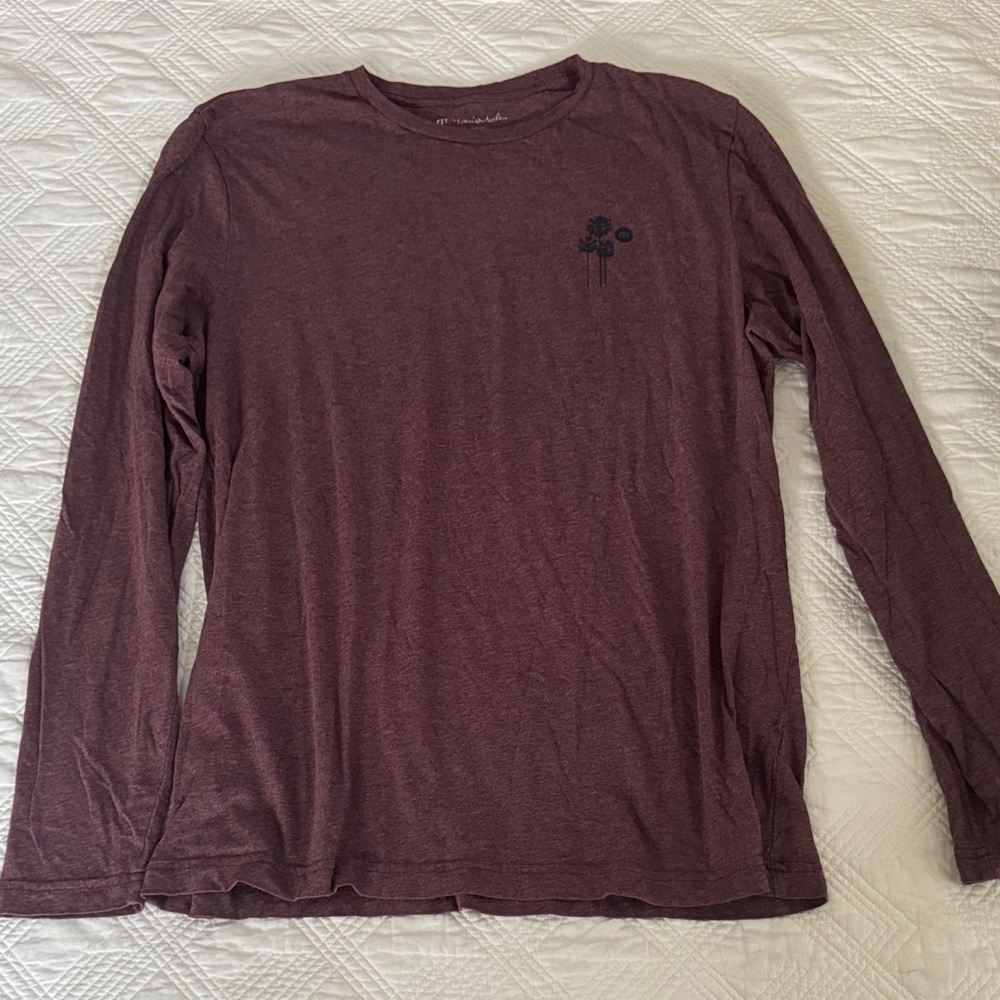 Travis Mathew Men's Burgundy Long Sleeve Tee